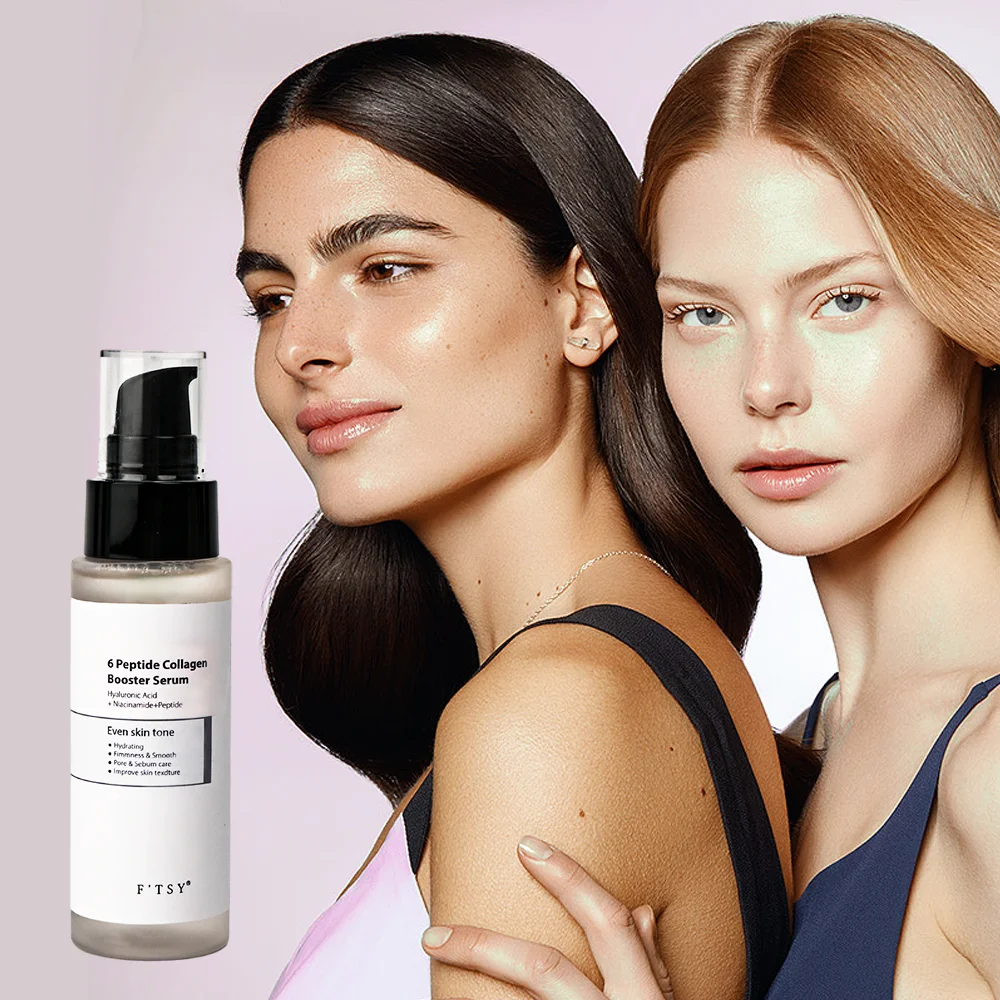 Luxury 6 Peptide Protein Serum Anti-Wrinkle Brightening Pore Shrinking Lightening Acne Dark Circles ODM OEM