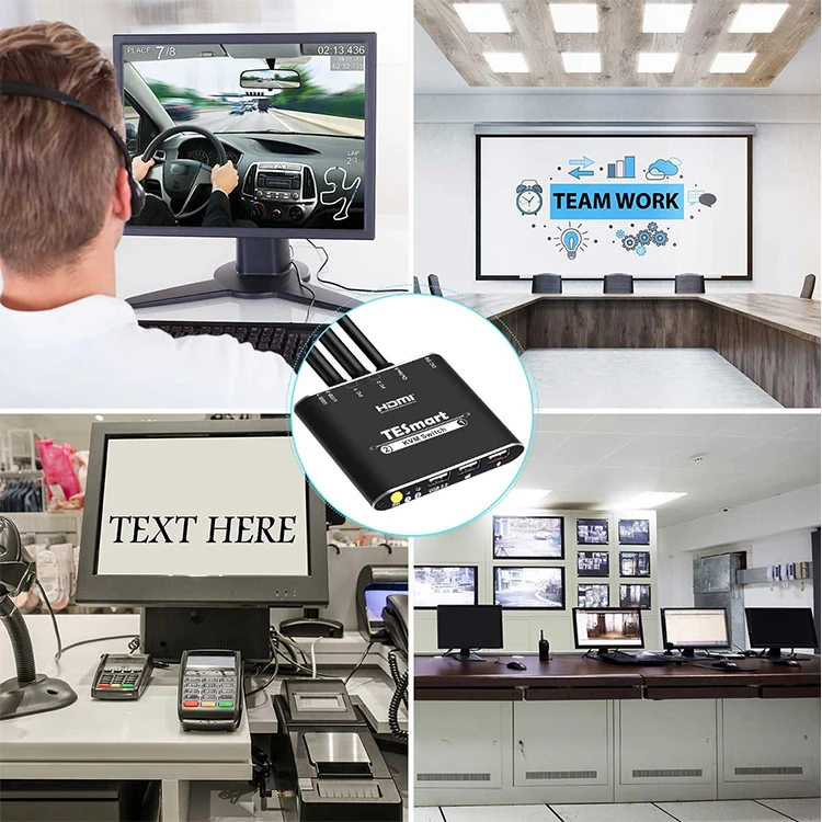 TESmart 2x1 HDMI с USB-портом кабели Мышь Клавиатура монитор видео Kvm переключатель