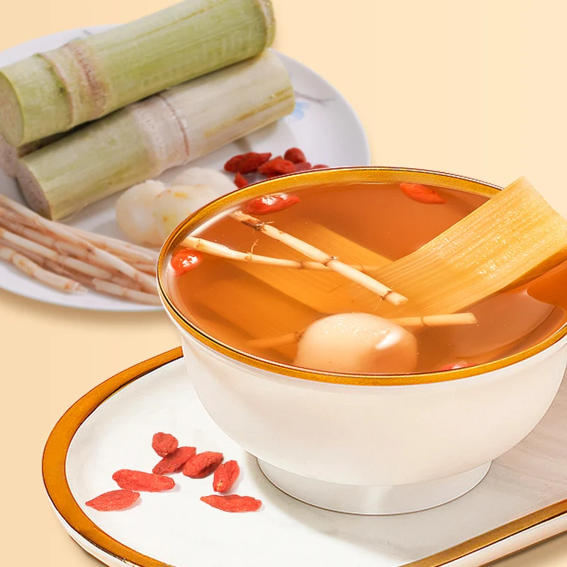 Natural Health High Quality Nutritional Breakfast Sweet Fast Meal Soup Canned Sugarcane Imperata Water Chestnut Instant Dessert