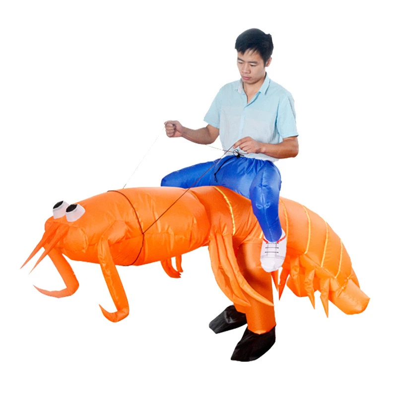 Animal Inflatable Costume for Adults Pippi Shrimp Inflatable Costumes blow up suit cosplay Halloween party cloth
