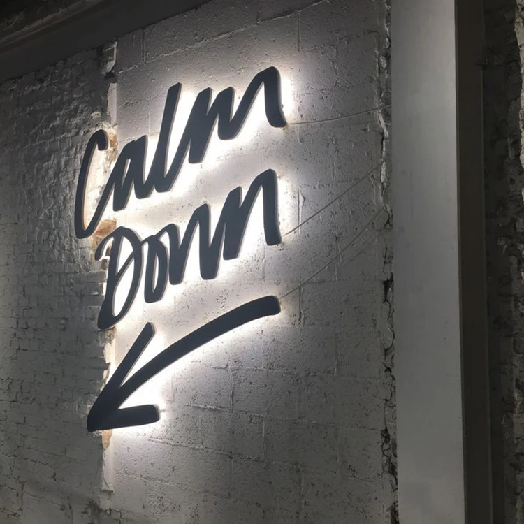 custom 3d led letter business signs 3d led stainless steel backlit channel letters sign light wall logo signage