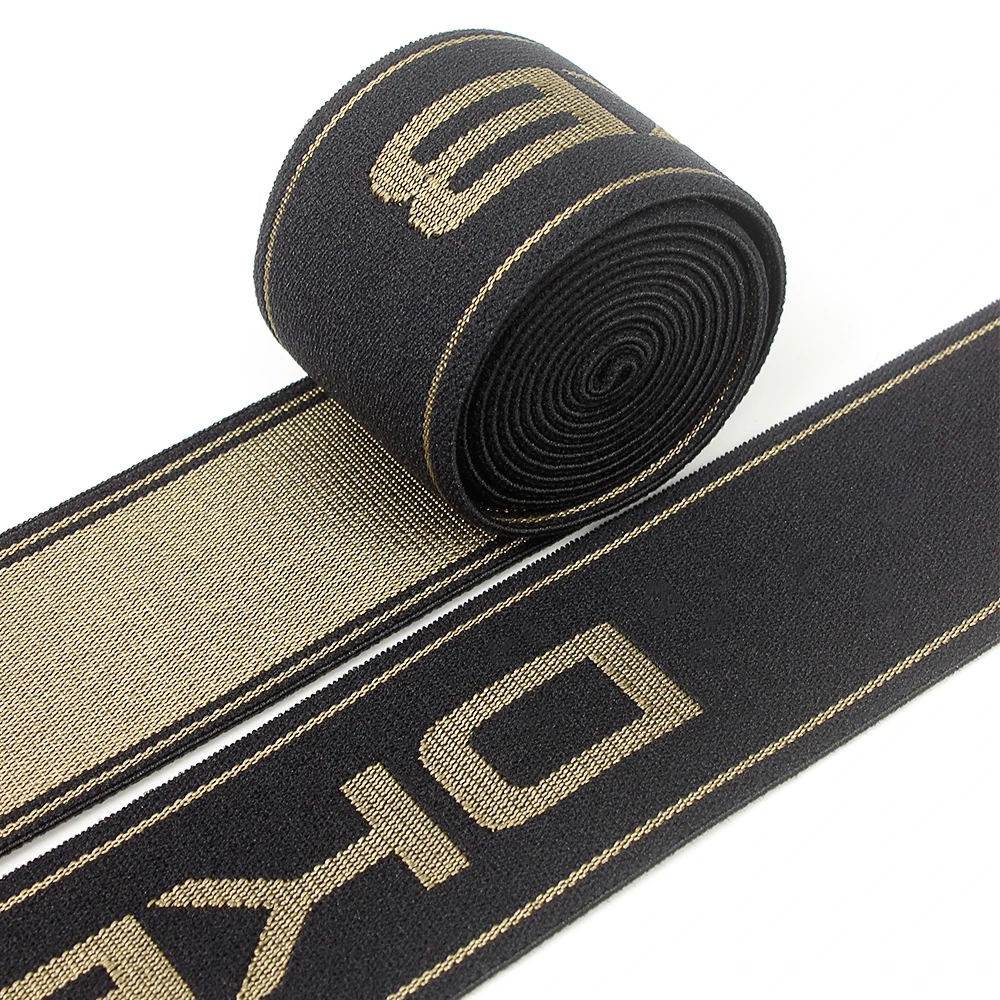 Manufacturers Wholesale Brand Underwear Waistband Elastic Tape Custom Logo Jacquard Customized Elastic Band Elastic Belt Webbing