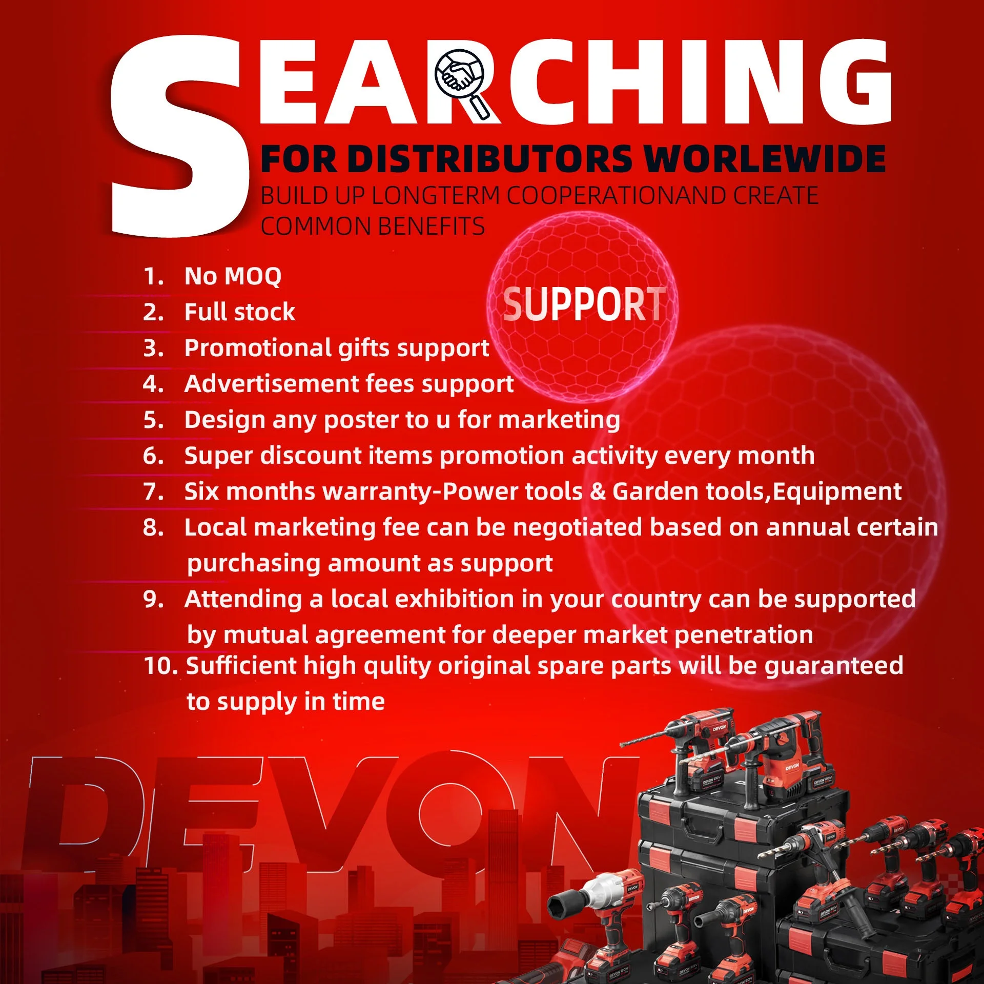 DEVON High Quality Service 20v Lithium-ion Brushless Collated Cordless Drywall Screwdriver