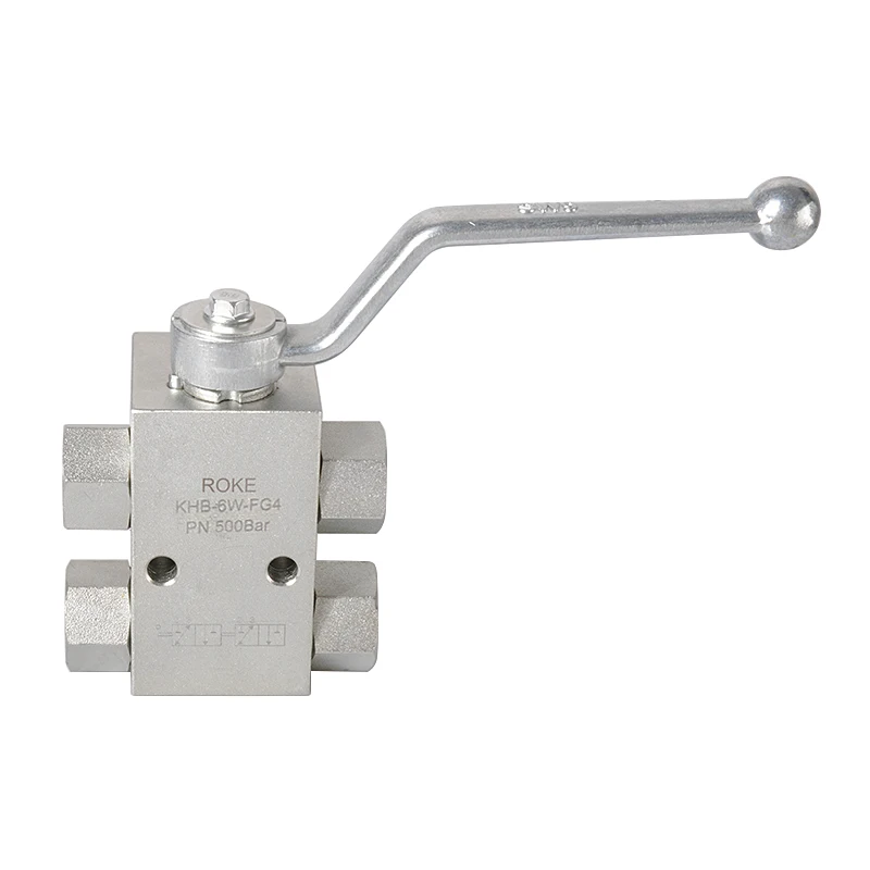 Galvanized Carbon Steel Female Thread Double Hydraulic Ball Valve with Fixing Holes