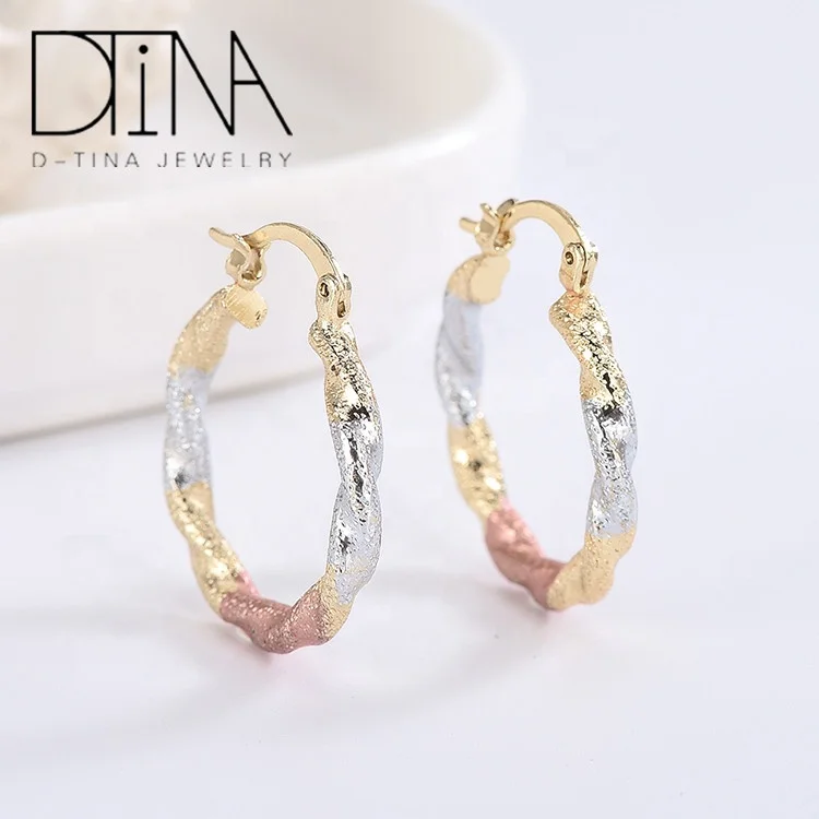 DTINA витые текстурные новые трехцветные круглые серьги женские подарки