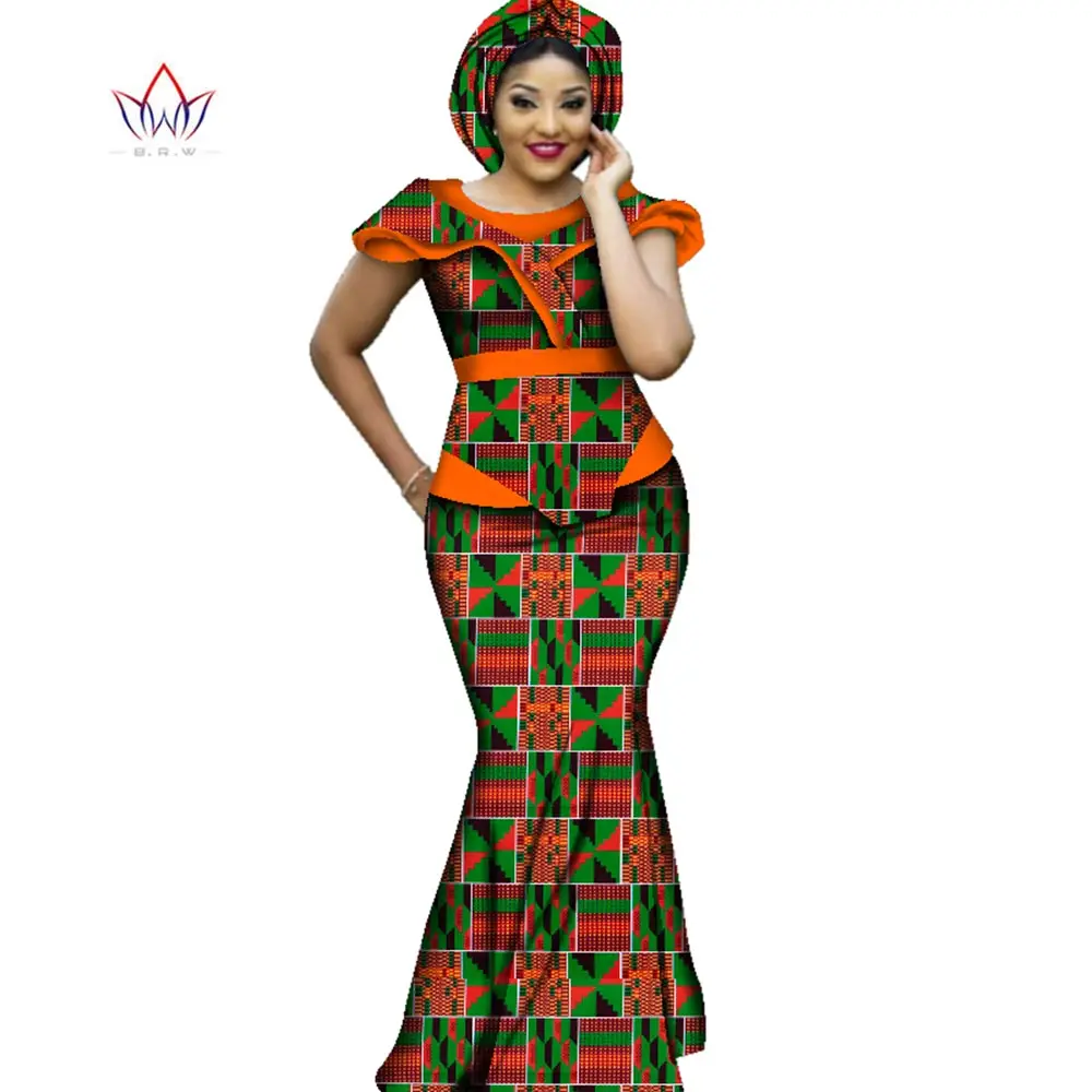 Hot Sale African Bazin Dresses Designs Dashiki Plus Size Women Africa Long Dress Party Dresses Women Set Clothing