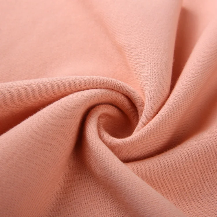 Cotton Polyester Knitted CVC plain Dye French Terry Fabric for hoodie
