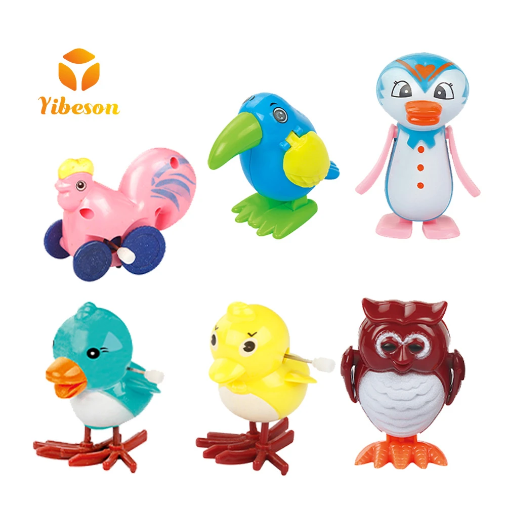 China Manufacturer Children Windup Mechanical Clockwork Animal Woodpecker Toy Plastic Wind Up Flying Bird