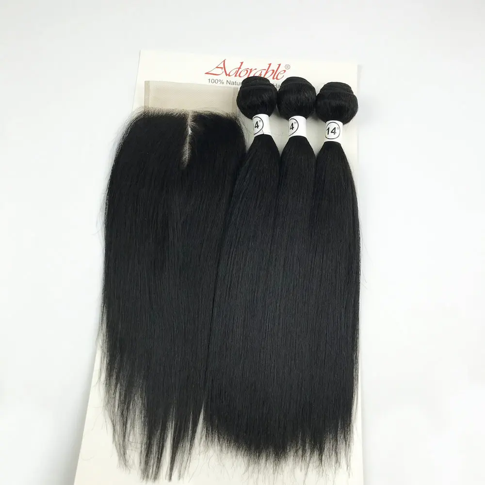 New style dropshipping mixed human hair extension,silk straight packed blend human hair mixed animal synthetic darling vendor
