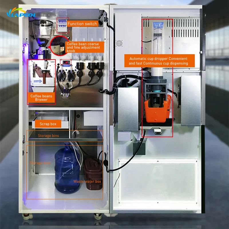 High Quality Turkish Philippines Thailand Automatic Making Espresso Coffee Maker Vending Machine