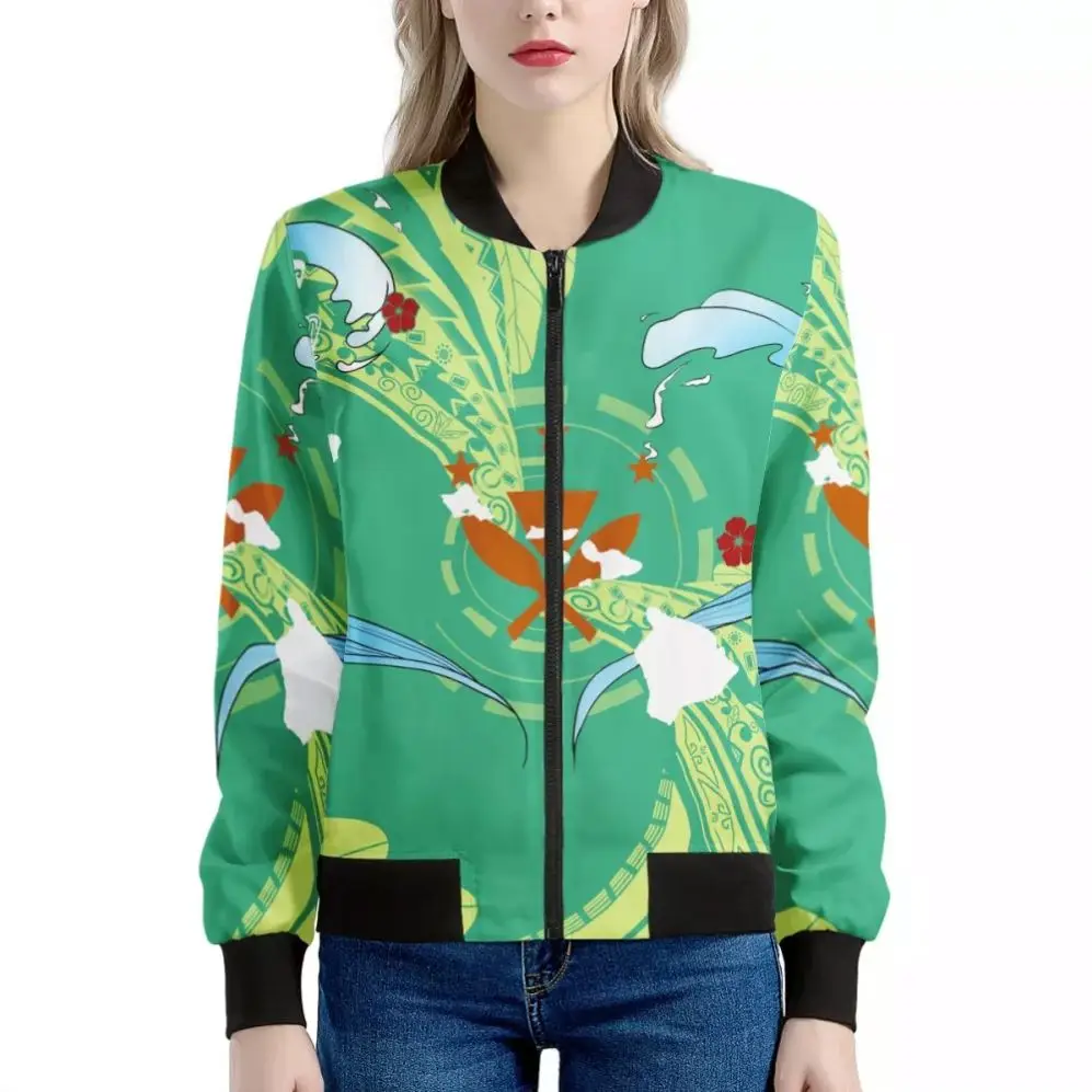 2021 Jackets Women Polynesia Hawaii Logo Print Customized Jacket Woman Winter Ladies Wholesale Plus Size Jacket Women