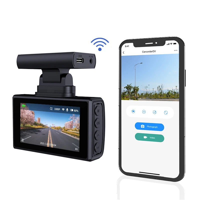 New Private Mould Car Camera Black Box With Display WiFi GPS and AI Traffic Sign Recognition System Wide Angle Car Dash Cam