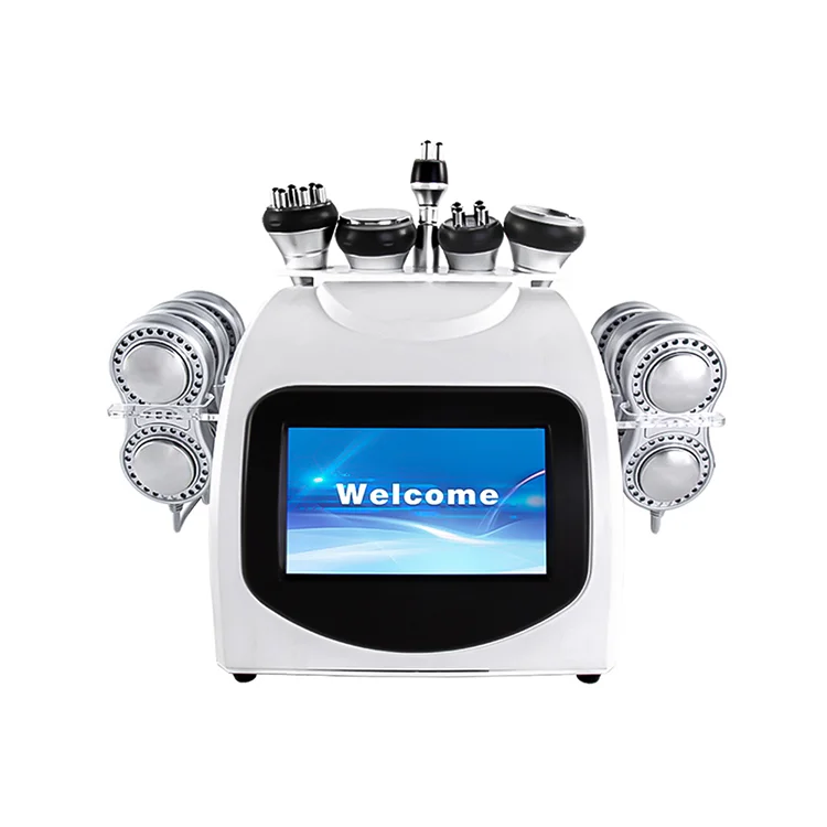 6 in 1 High Quality 80k / 40k Vacuum Cavitation System Body Shaping Rf Cavitation Slimming Machine 80k with 6 EMS Pads