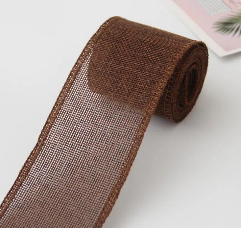 Wholesale Best Price 6CM Linen Jute Ribbon Roll For Wedding Christmas Decoration