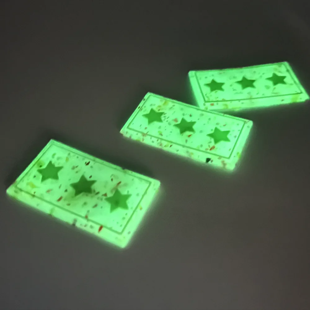 Glow In The Dark Garment Labels Noctilucence Custom Label Design Luminous Label For Sport Bags Clothing