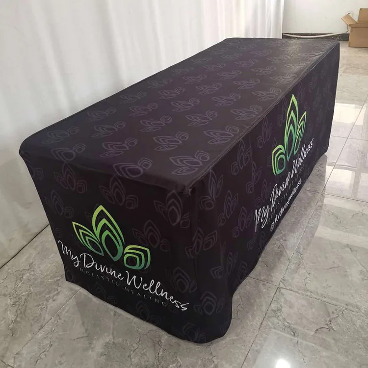Trade Show Display 6ft Fitted Stretch Table Cover Table cloth with Custom Logo