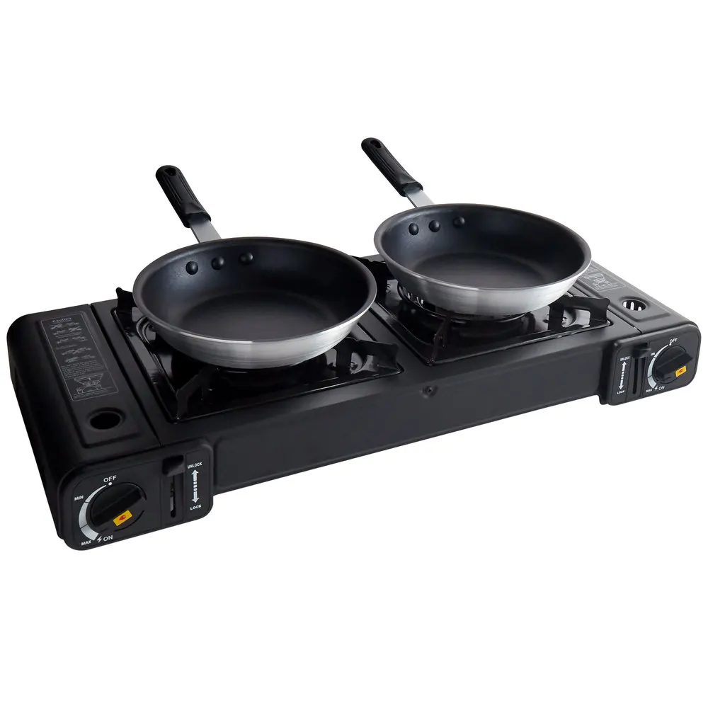 Hot Sale Double Burner Portable Outdoor Bbq Cooktops Camping Methane Gas Stove With CE