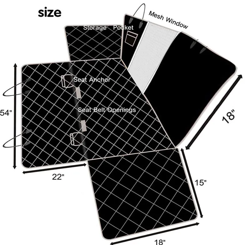 Универсальный чехол на заднее сиденье собаки, защитный коврик, кровать для питомца, гамак для кошки, водонепроницаемый чехол на сиденье автомобиля для собаки