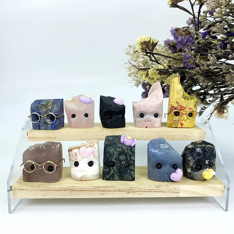 Wholesale natural crystal healing stone carved pink opal hedgehogs chakra crafts handmade crystal hedgehogs