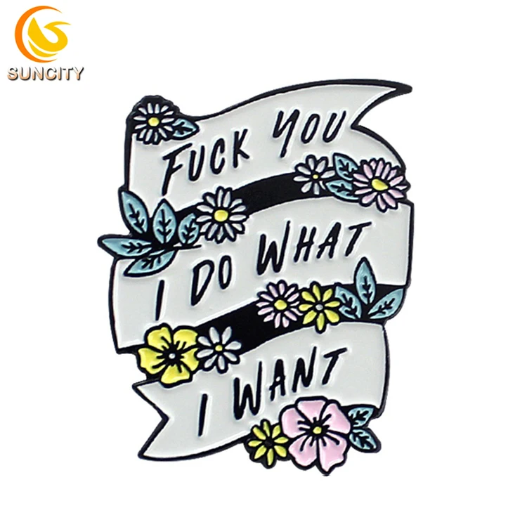 Custom black metal with rubber clutches flower soft enamel pin