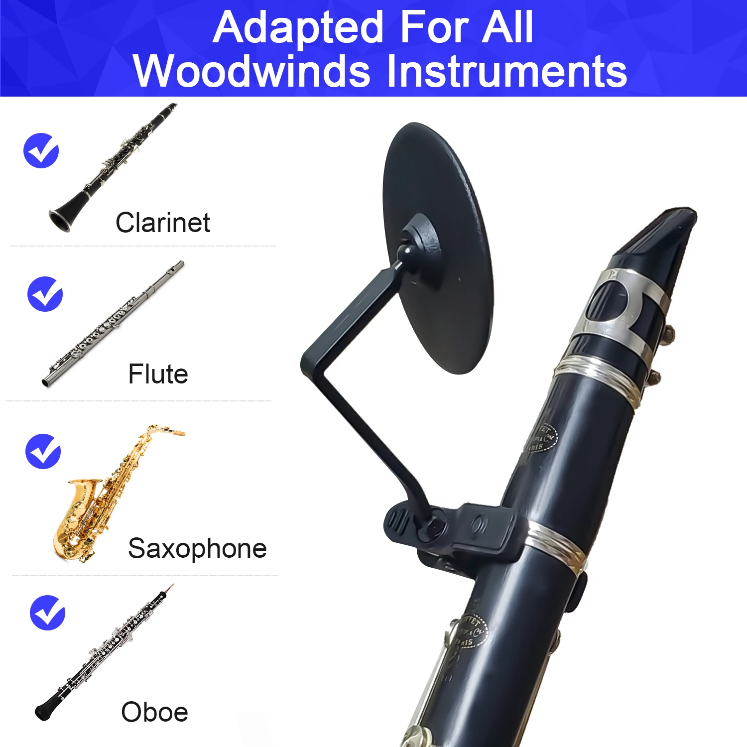 Lightweight and Rotatable MirTra Long Embochure Practice Mirror for all Woodwinds Instruments Flute, Saxophone