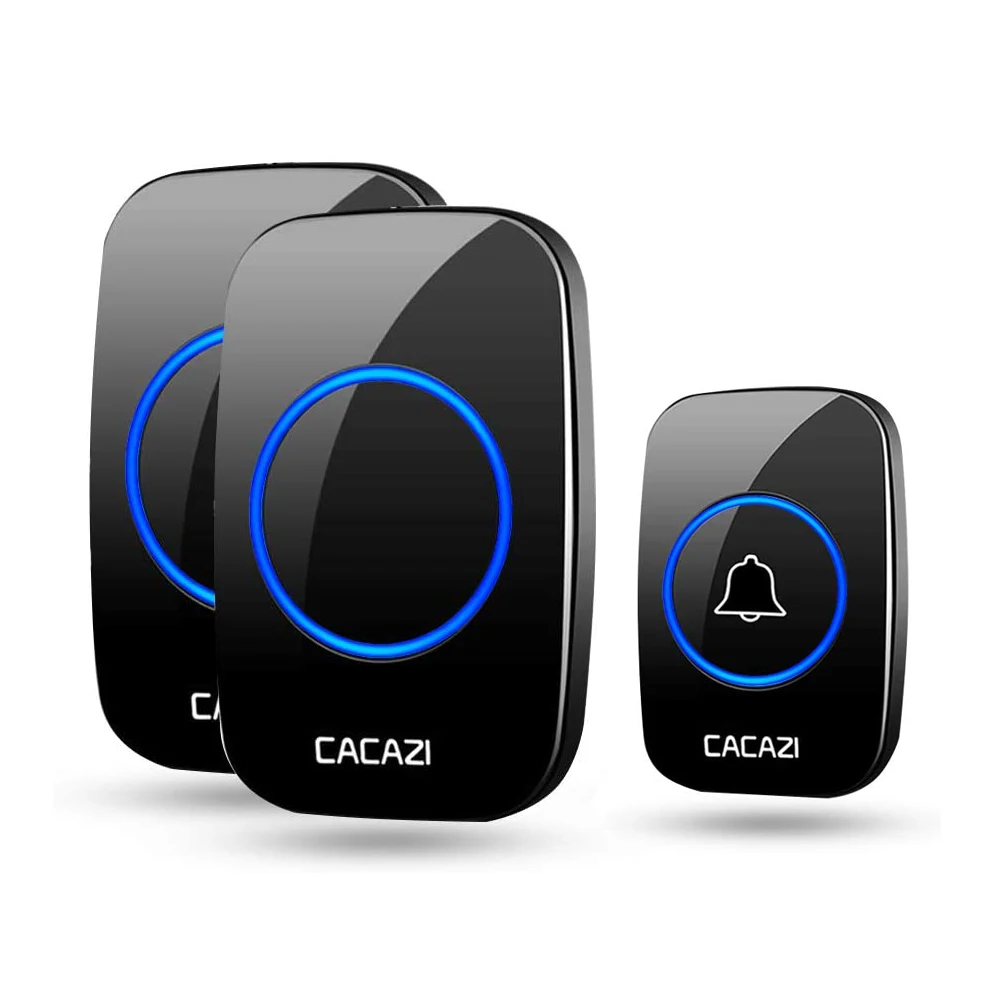 1T2 60 Ring Tones and 5 Volume Levels Entry Door Alert AA Battery Powered Digital Dc Doorbell Kit 2 Receivers