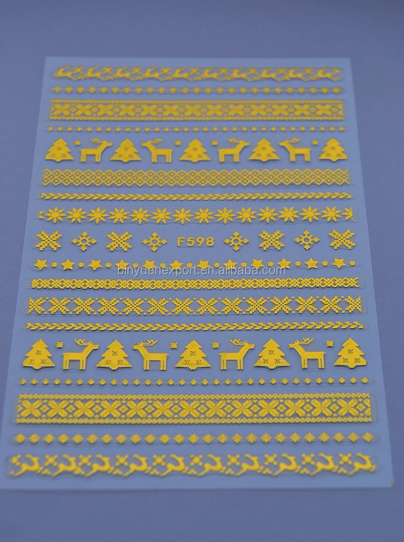 Рождественская 3D наклейка для ногтей BIN Nail Art серии