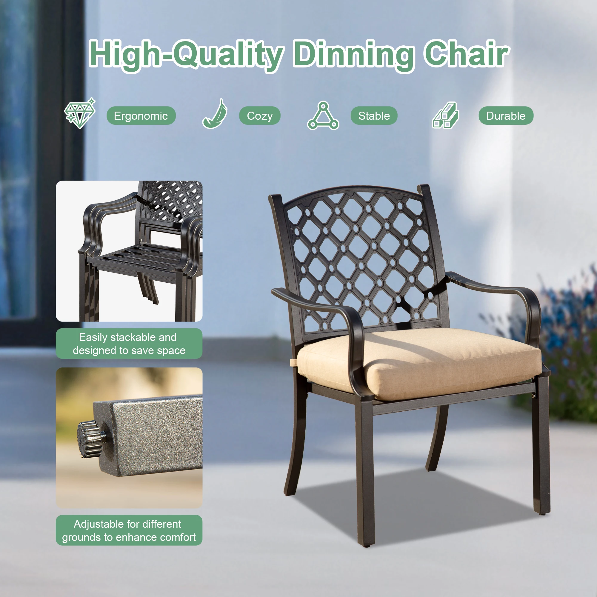 High Quality Outdoor Dining Set Patio Extendable Table with Swivel Chairs Rattan Iron Materials for Courtyard Garden Hotels