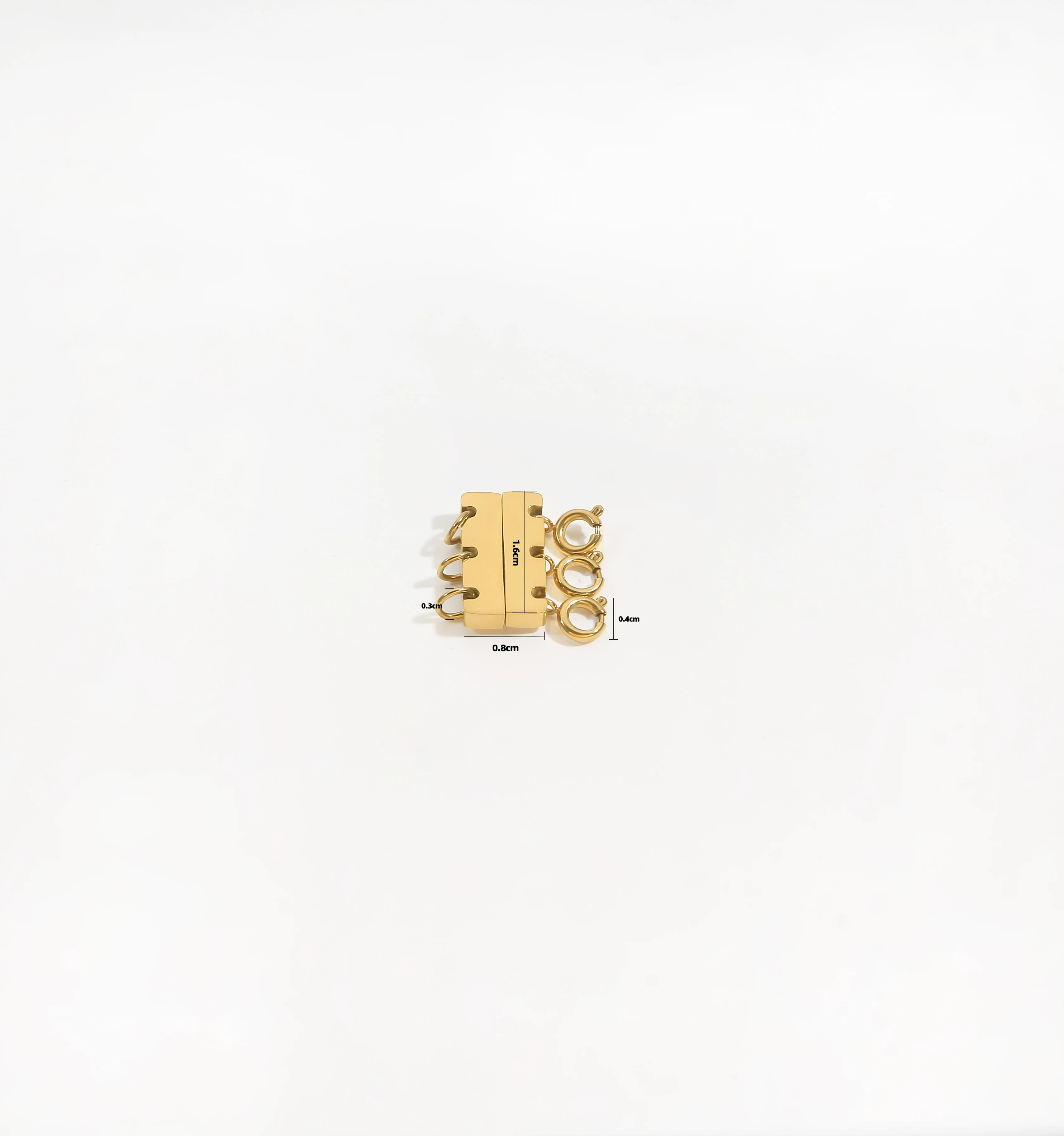 Designer Style Stainless Steel 14k Gold Plated Magnetic Necklet Triple Layering Clasp Chain Accessories