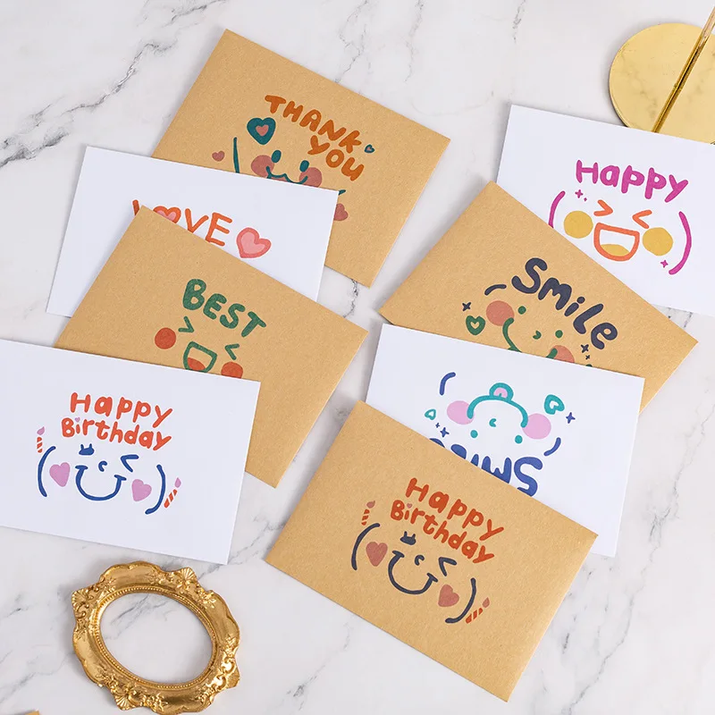 
Happy Birthday Simple Romantic Cute Cartoon Envelope Stationery Set 
