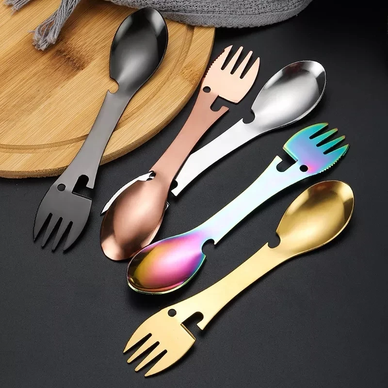 Spork Of Steel Utensils Set Proof Travel Spork Camping Spork 5 in 1 Camping Cutlery