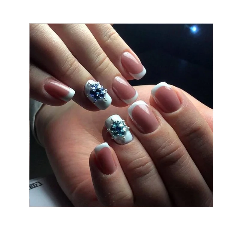 Custom Valentines Days Lovely Short White Oval Nails Purple Acrylic Nails Coffin Nails