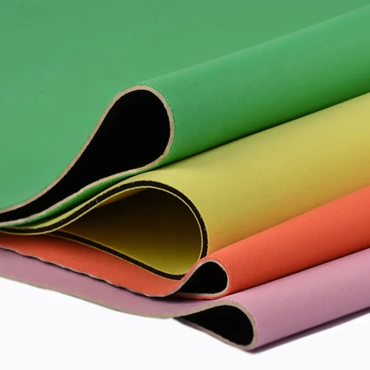 WST Yoga Mat Shoes Neoprene Raw Material Rubber Sheets Surface Composite Colorful Fabric
