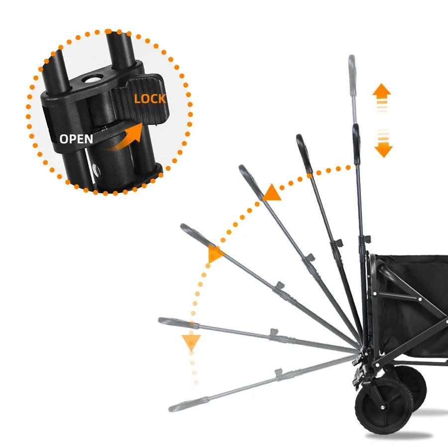 Beach Garden Pull Trolley Collapsible Folding Outdoor Portable Utility Cart Heavy Duty Large Capacity Foldable Wagon