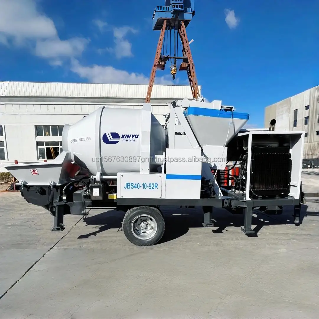 Small Portable JBTS40 Electric Concrete Pump and Mixer Distribute Pipe S Valve Type Pumps