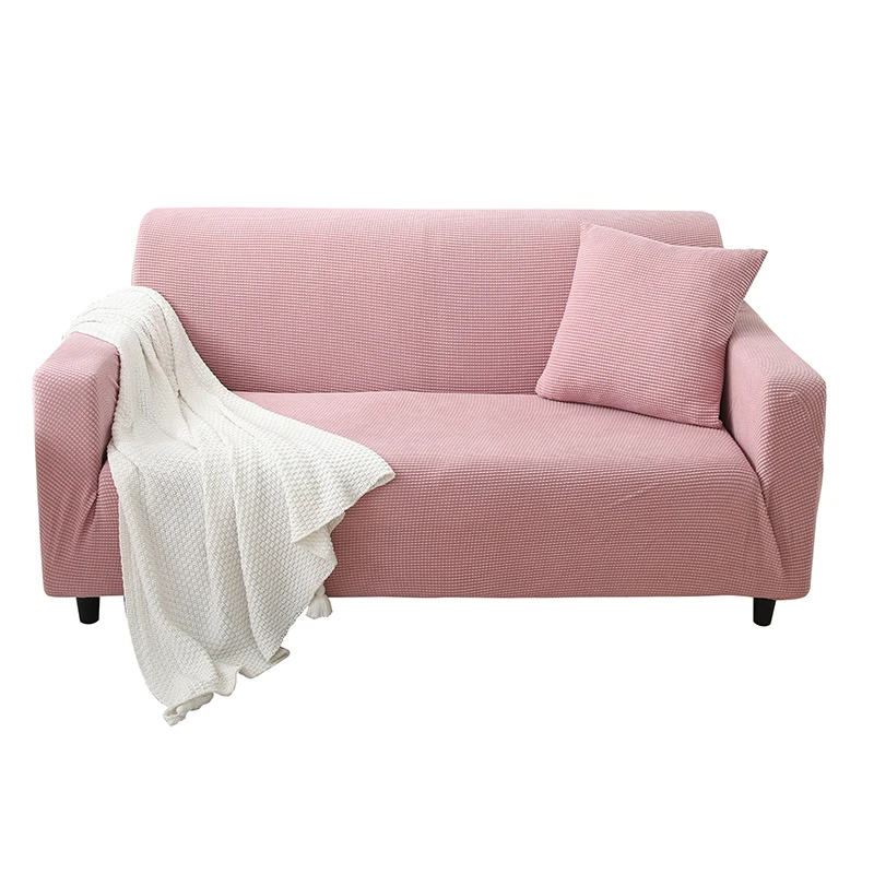 Ready To Ship Wholesale 2020 Hot Sale Solid Color Striped Sofa Covers Polyester Spandex Stretch Fabric Slipcover