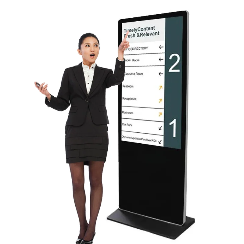 65 Inch LCD Advertising TV Screens Floor Standing Advertising Advertising Display Android/Win Signage With Split-screen Function