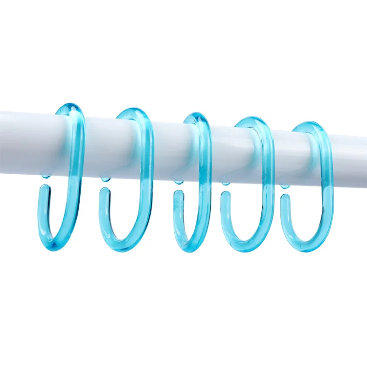 Abs Plastic blue Shower Ring Hook curtain rod holder shower rod brackets Ring