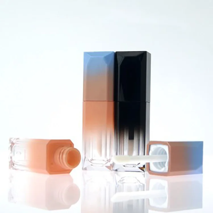 5ml Custom Lipgloss Tube Private Label Square Lip Gloss Wand Tube Colour Gradient Lip Gloss Empty Container