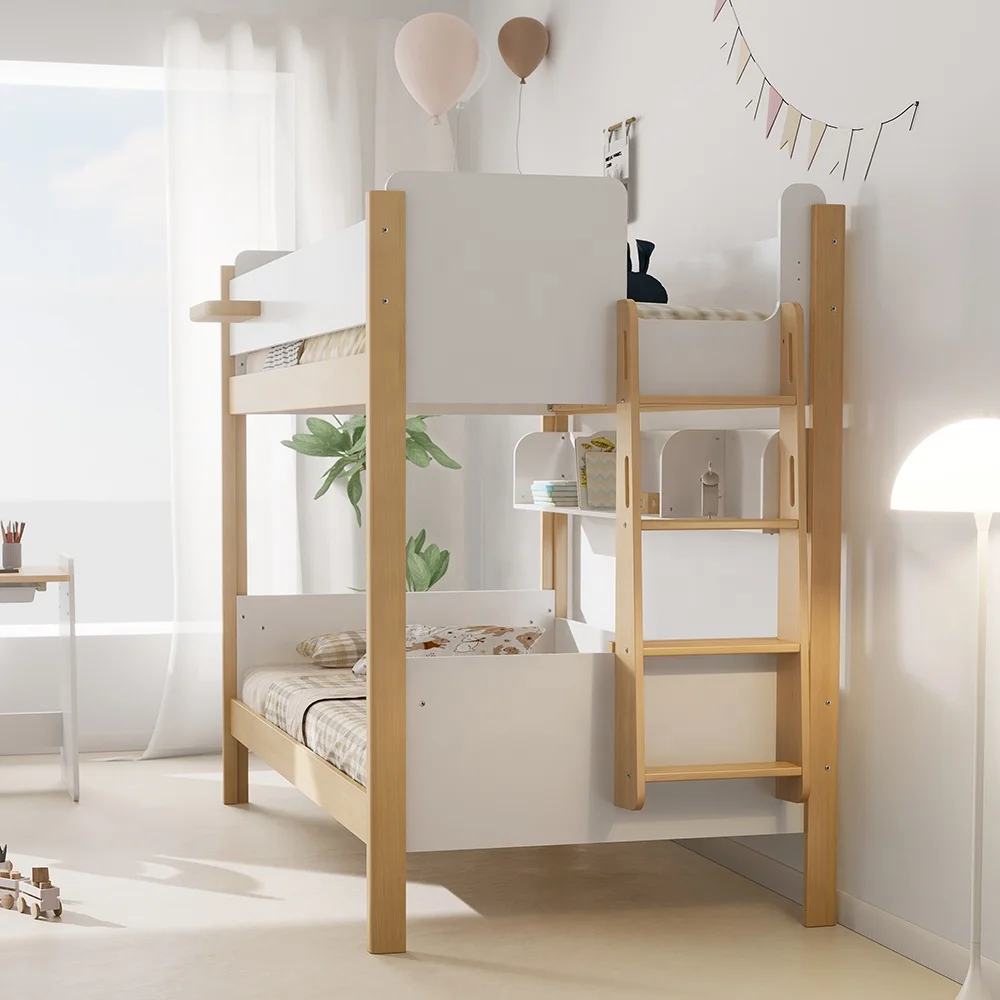 Only B2B Boori AS/NZS 4220 Double Kids Bedroom Furniture Children Wood Bunk Bed With Stairs For Small Room