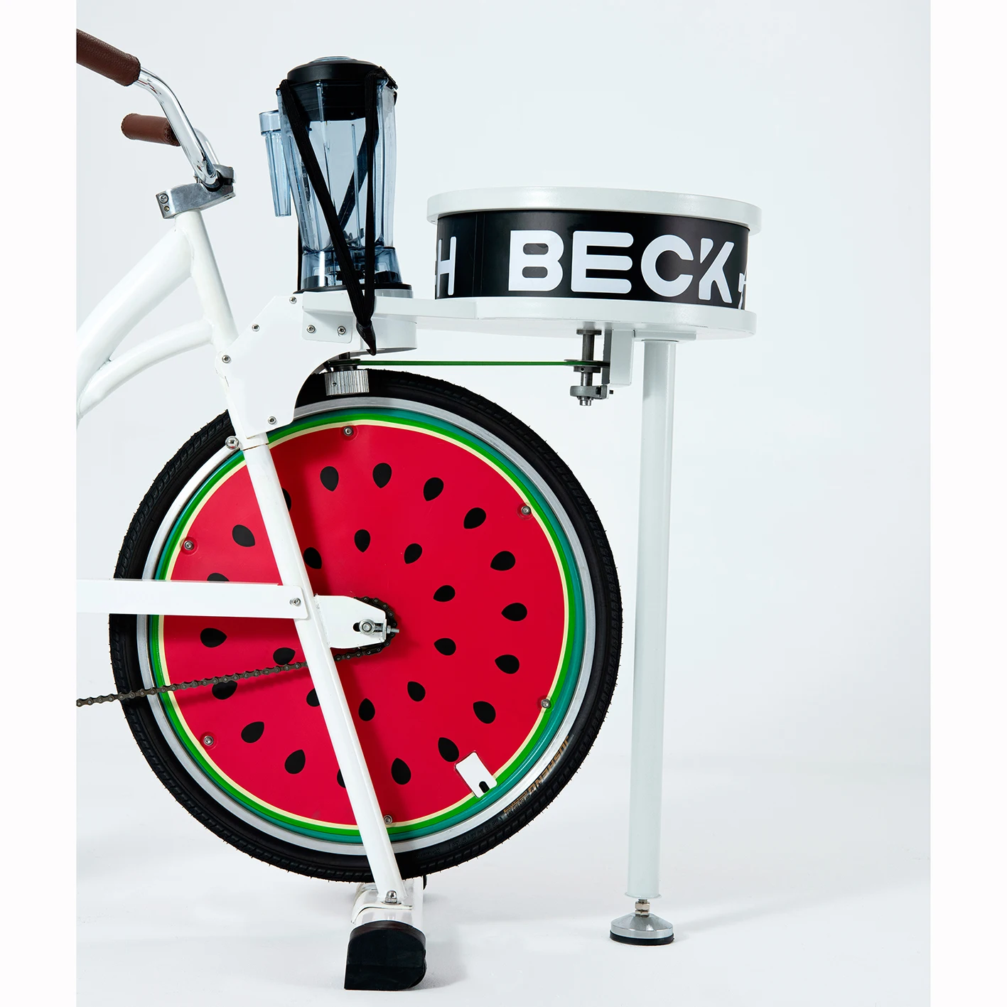 Exi   bike advertising  sports bike with two function blender juicer and spin art