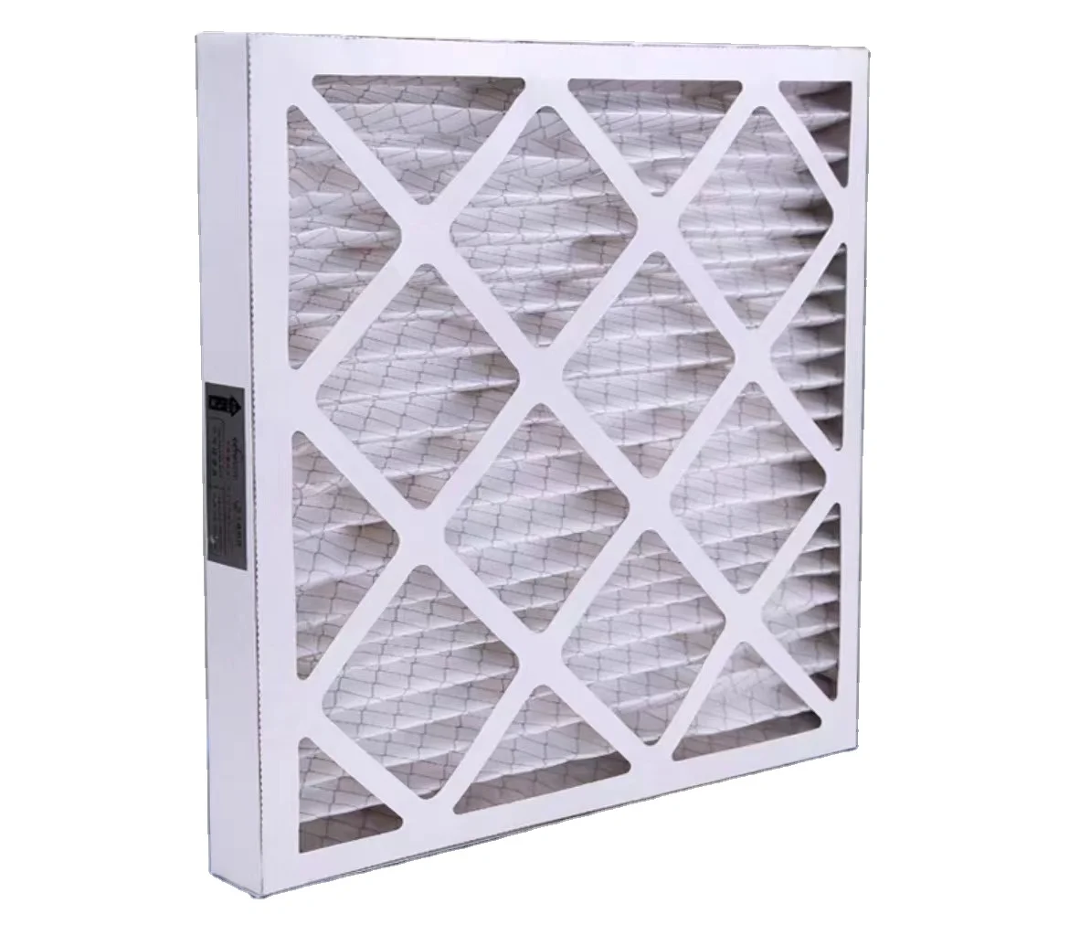 Paper cardboard frame mesh pleat coarse efficiency HVAC air filter customizable primary efficiency air purifier