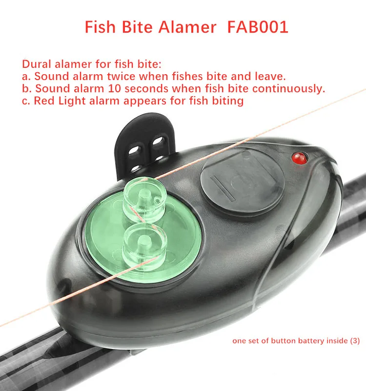 Dual Fish Bite  Alarm indicator Light Sound Functions Carp Bite Alarm