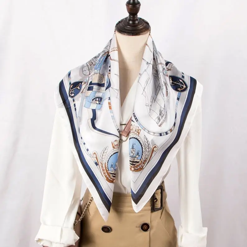 2021 New Design Ethicon Soie Multi-Style Jane Satin 70*70 Cm Silk Hair Head Scarf Office Workers Women Scarves Shawl