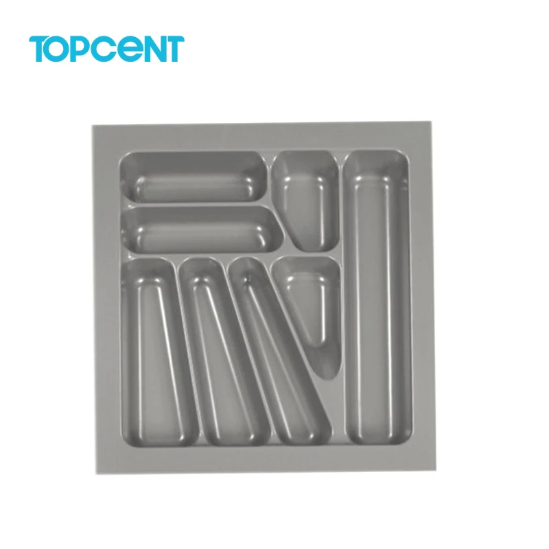 Topcent Food Grade PVC Plastic ABS rectangular Cutlery Tray Pull-out Storage Drawer Kitchen Cutlery Utensils Adjustable Drawer