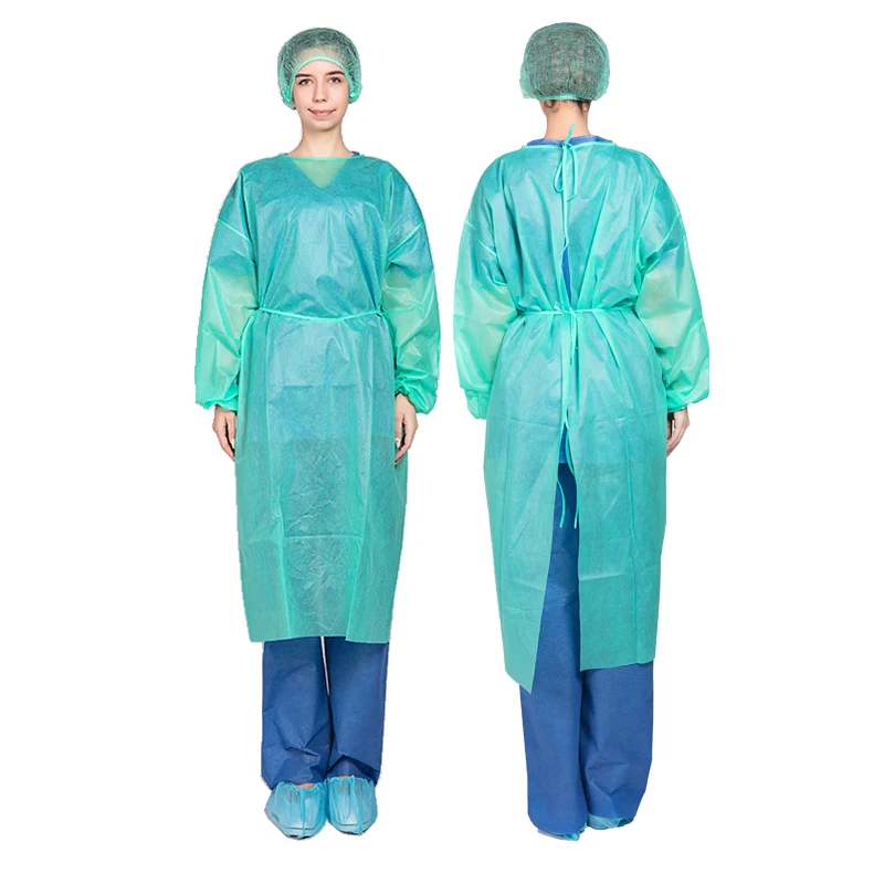 20gsm 25gsm 30gsm 35gsm PP Isolation Gown Polypropylene Long Sleeve Doctor Disposal Medical Gowns