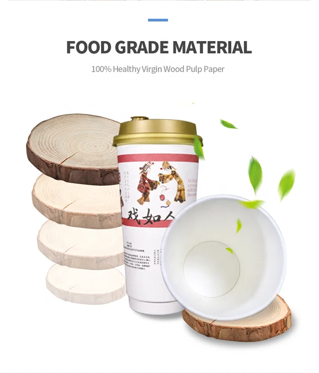 
Factory directly sell custom volume frozen yogurt ice cream soup coffee salad double wall disposable paper cup food packaging 