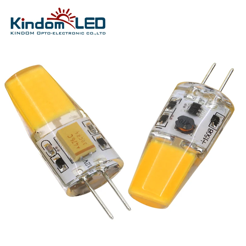 G4 2 Вт AC/DC12V кремнеземный клей с регулируемой яркостью COB GY6.35/G4 Светодиодная лампа освещения