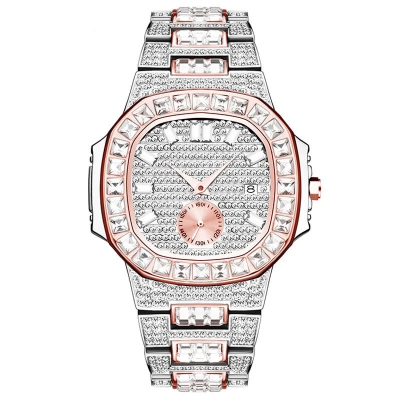 2021 New Product Factory supply iced out watch mens watch high end Switzerland movement gents luxury waterproof stainless watch