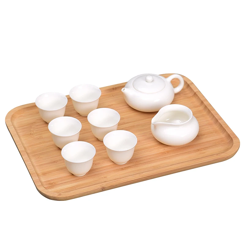 Wholesale Eco-friendly square bamboo snack tea tray serving tray